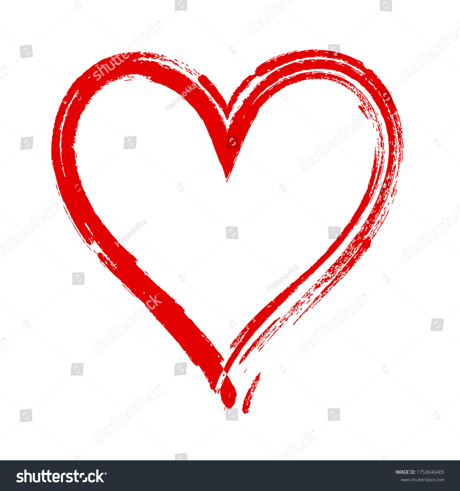 Hand Drawn Heart Vector Illustration Calligraphy Stock Vector (Royalty ...