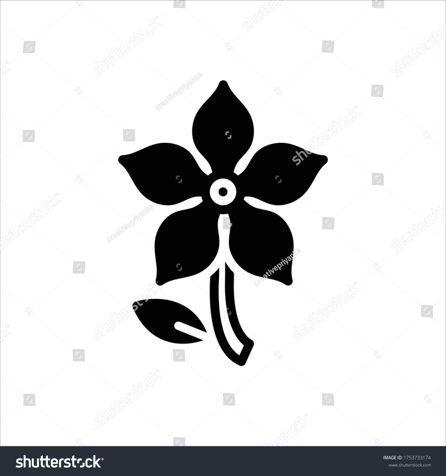 Vector Black Icon Periwinkle Stock Vector (Royalty Free) 1753733174 ...