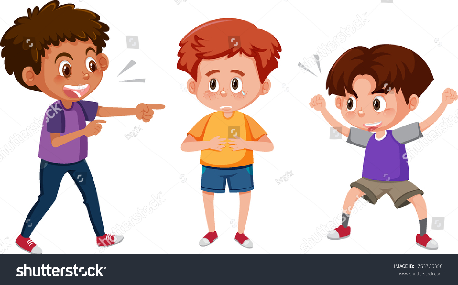 Domestic Violence Kid Bullying Others On Stock Vector (Royalty Free ...