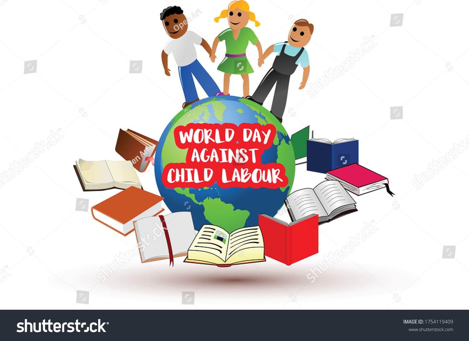 World Day Against Child Labour Typography Stock Vector (Royalty Free ...