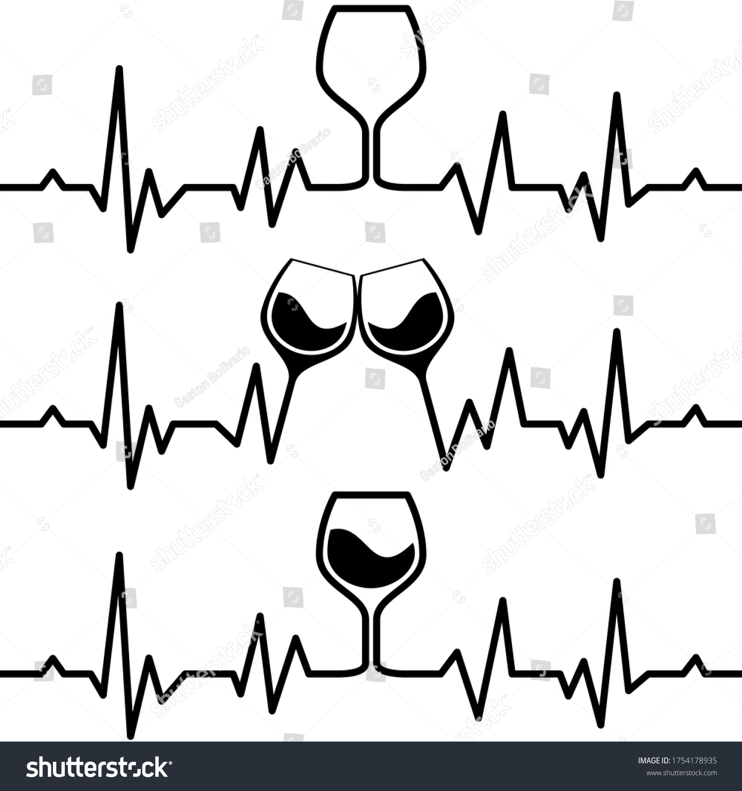 121 Wine glass with heartbeat Images, Stock Photos & Vectors | Shutterstock