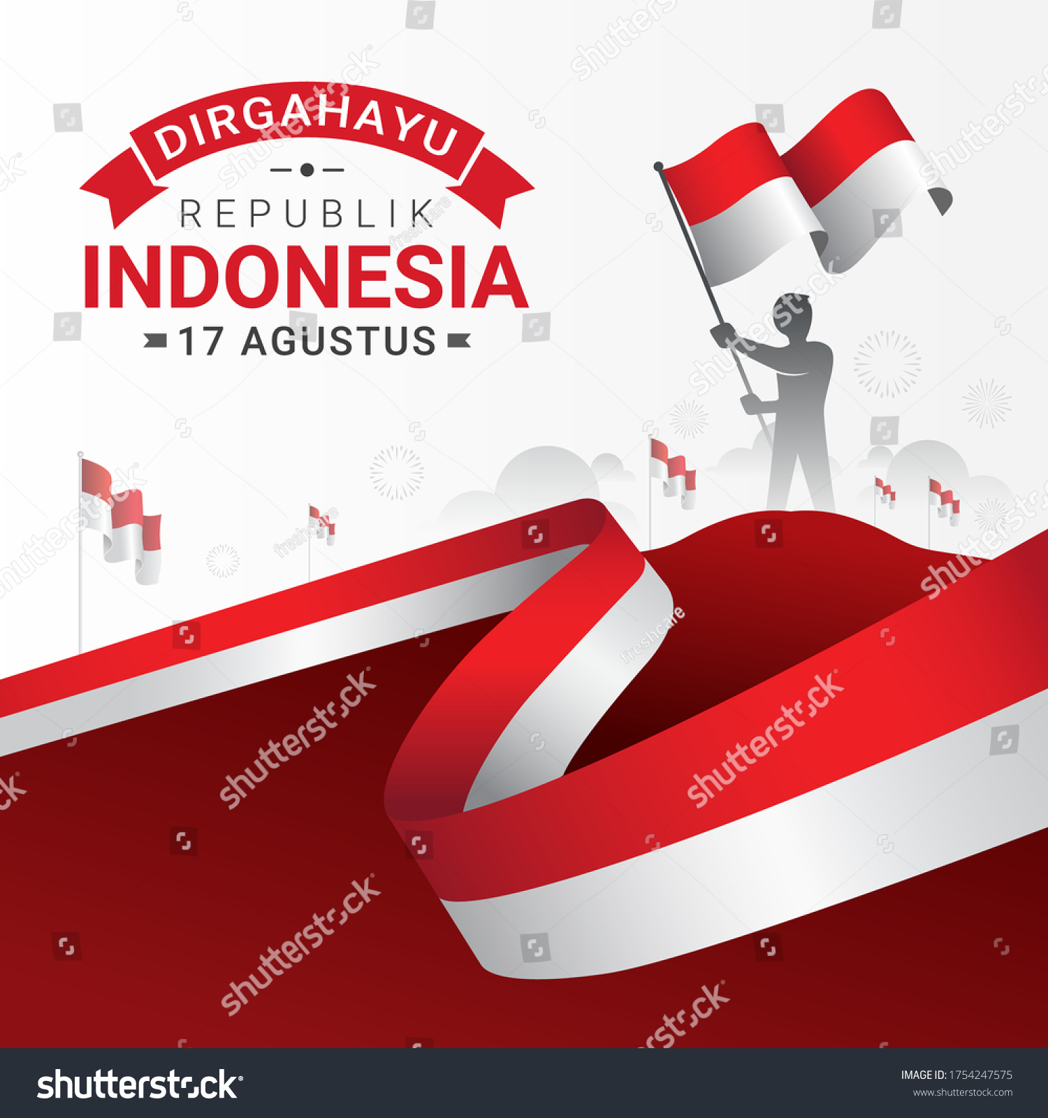 17 August Happy Indonesia Independence Day Stock Vector Royalty Free 1754247575 Shutterstock 5641