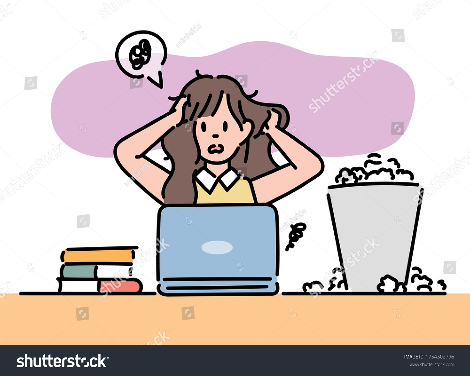 Business Woman Holding Her Hair Under Stock Vector Royalty Free 1754302796 Shutterstock 