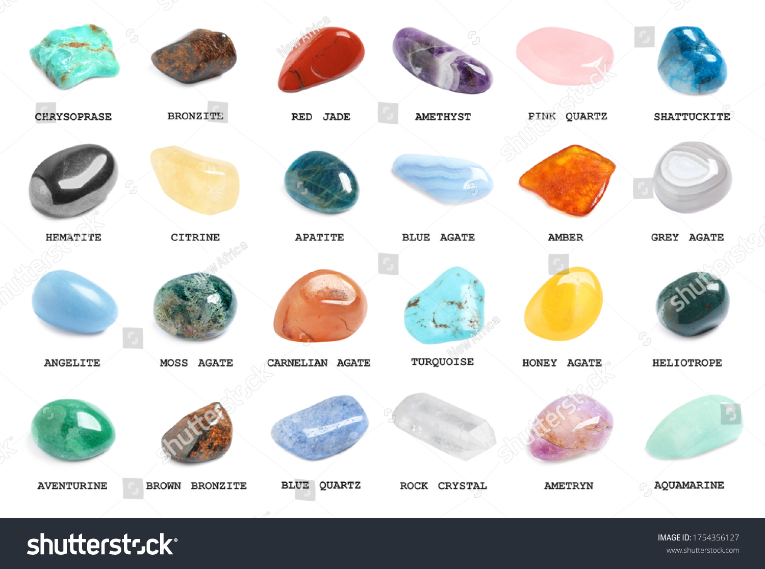 Collection Different Gemstones On White Background Stock Photo ...