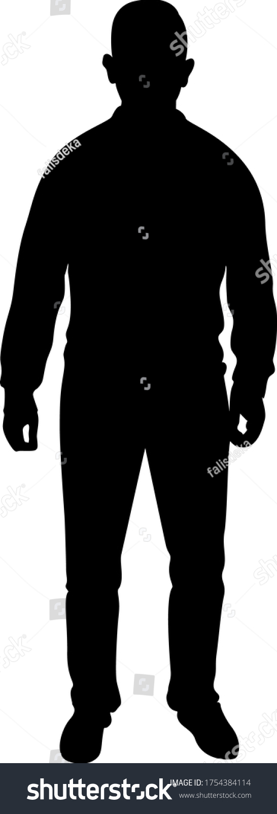 Man Standing Black Silhouette People On Stock Vector Royalty Free 1754384114 Shutterstock