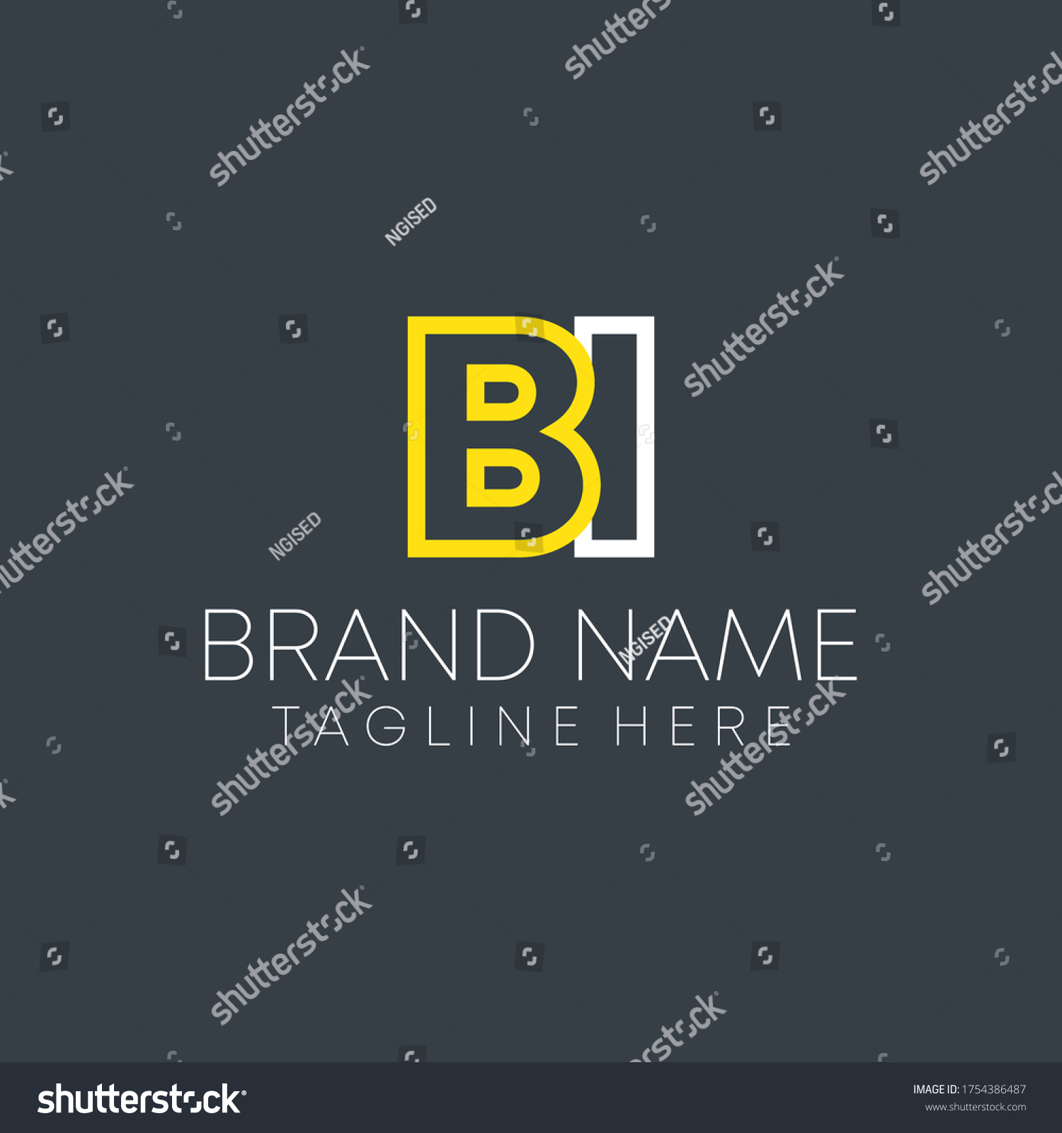 B Joint Letter Logo Design Vector Stock Vector (Royalty Free ...