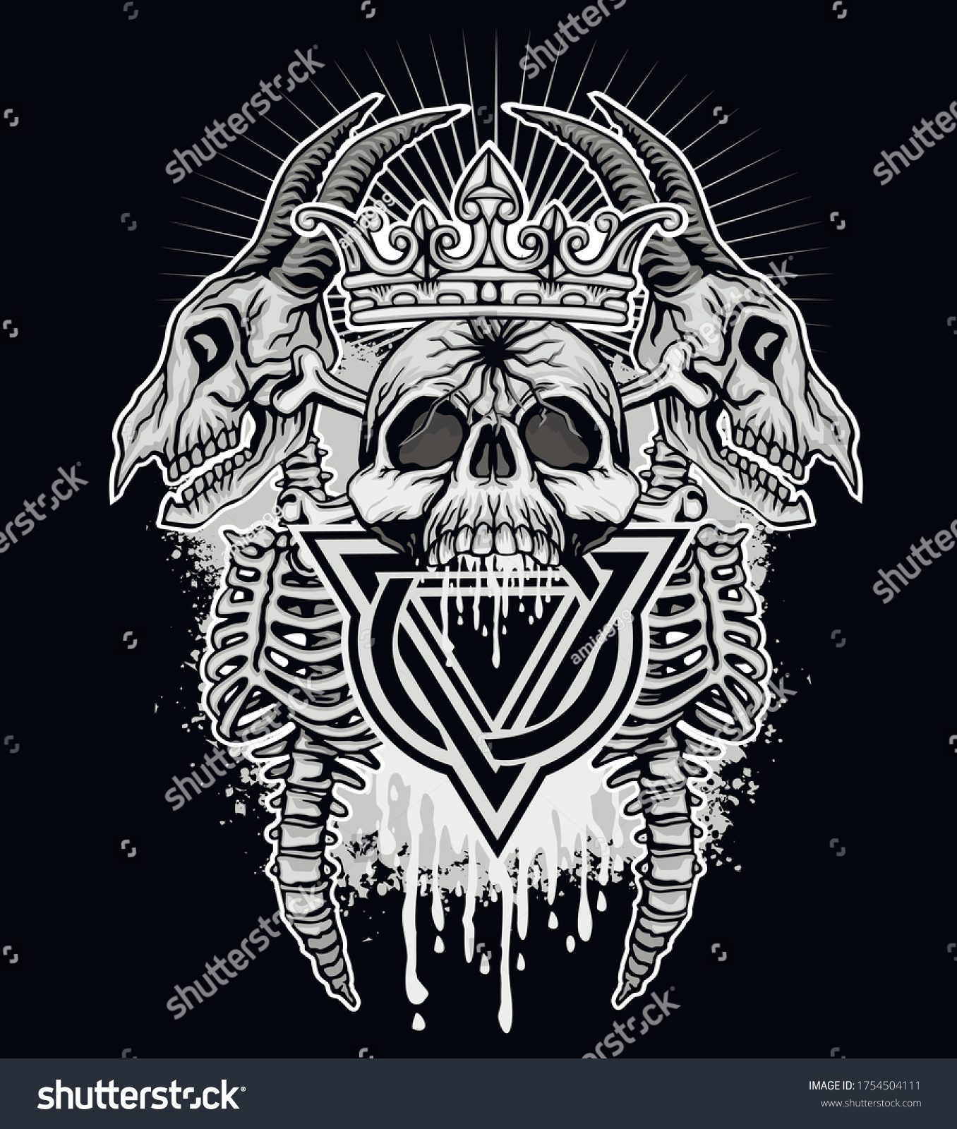 Gothic Sign Skull Grunge Vintage Design Stock Vector (Royalty Free ...