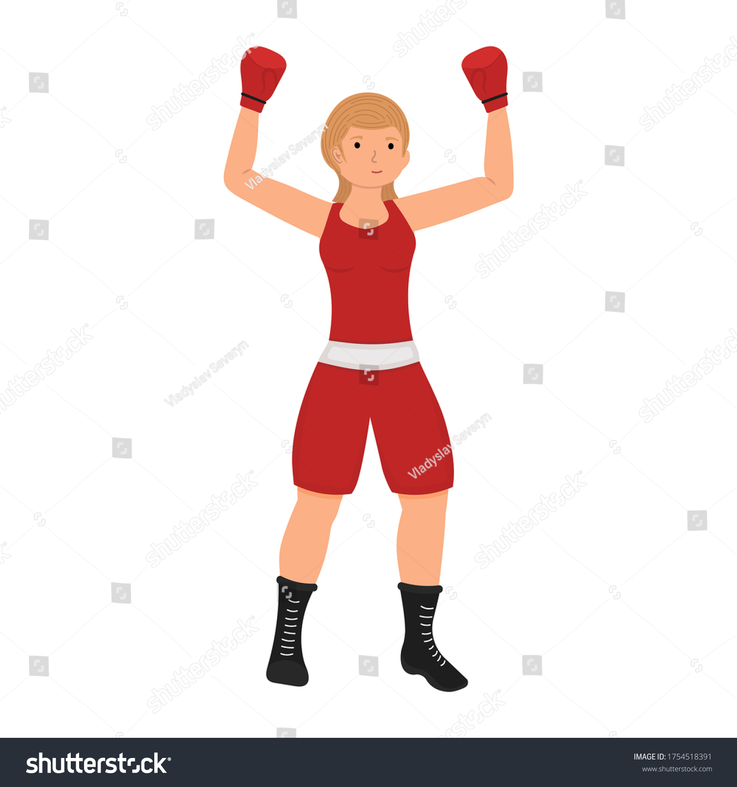 Female Boxer Cartoon Character Boxing Woman Stock Vector (Royalty Free ...