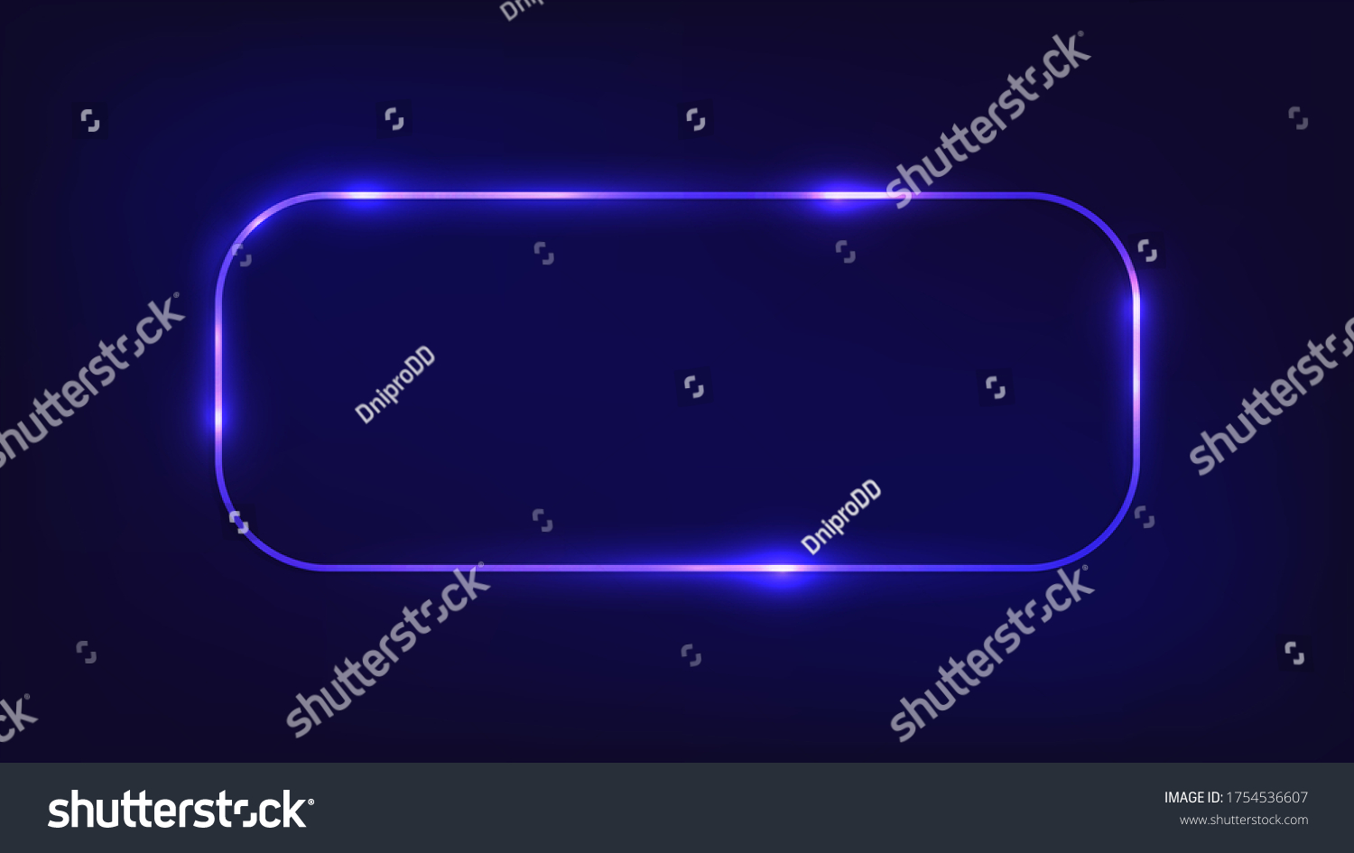 Neon Rounded Rectangle Frame Shining Effects Stock Vector (Royalty Free ...