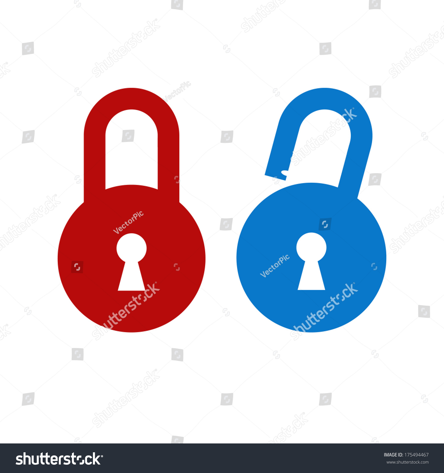 Lock Unlock Icon Stock Vector Royalty Free 175494467 Shutterstock