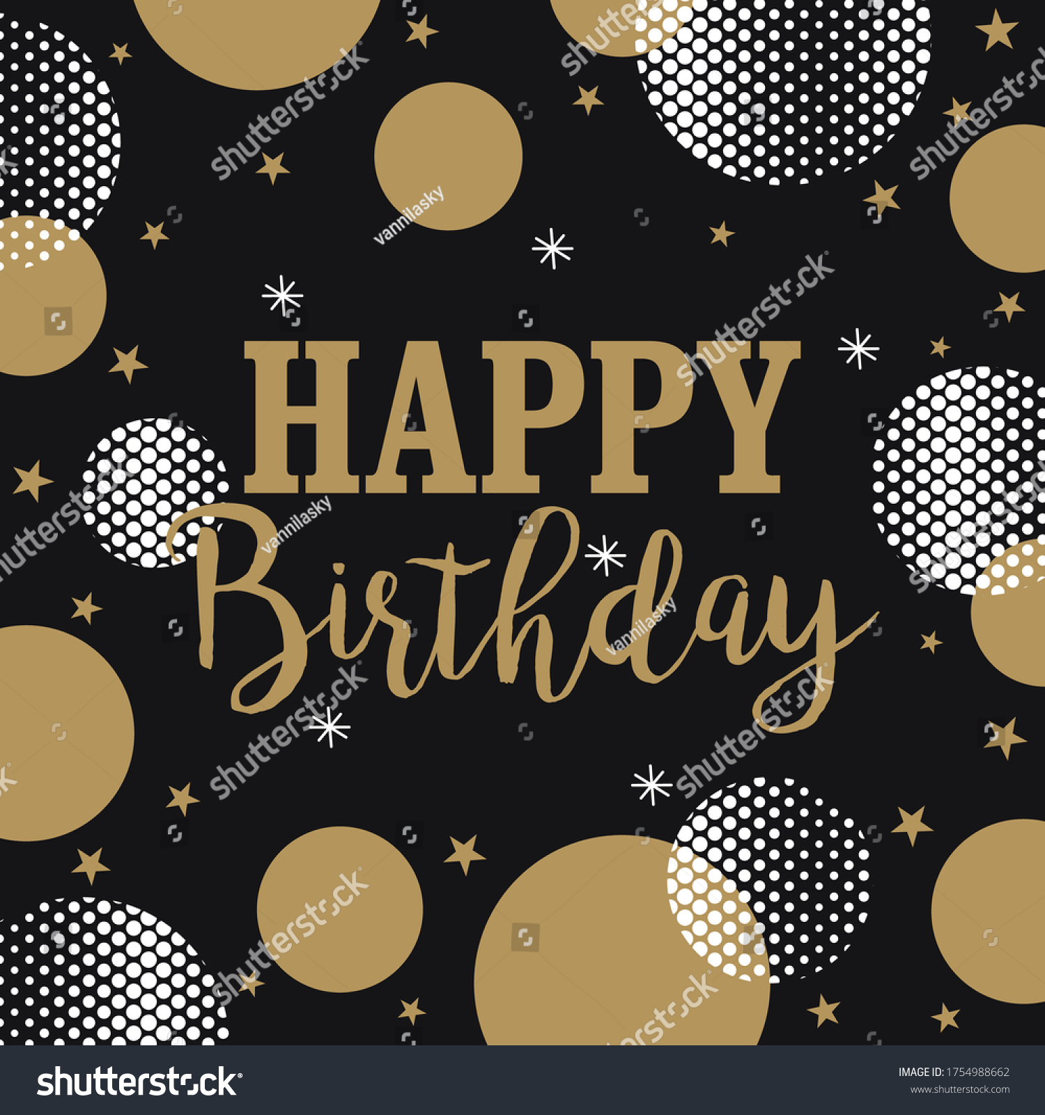 Birthday Greeting Card On Black Background Stock Vector (Royalty Free ...