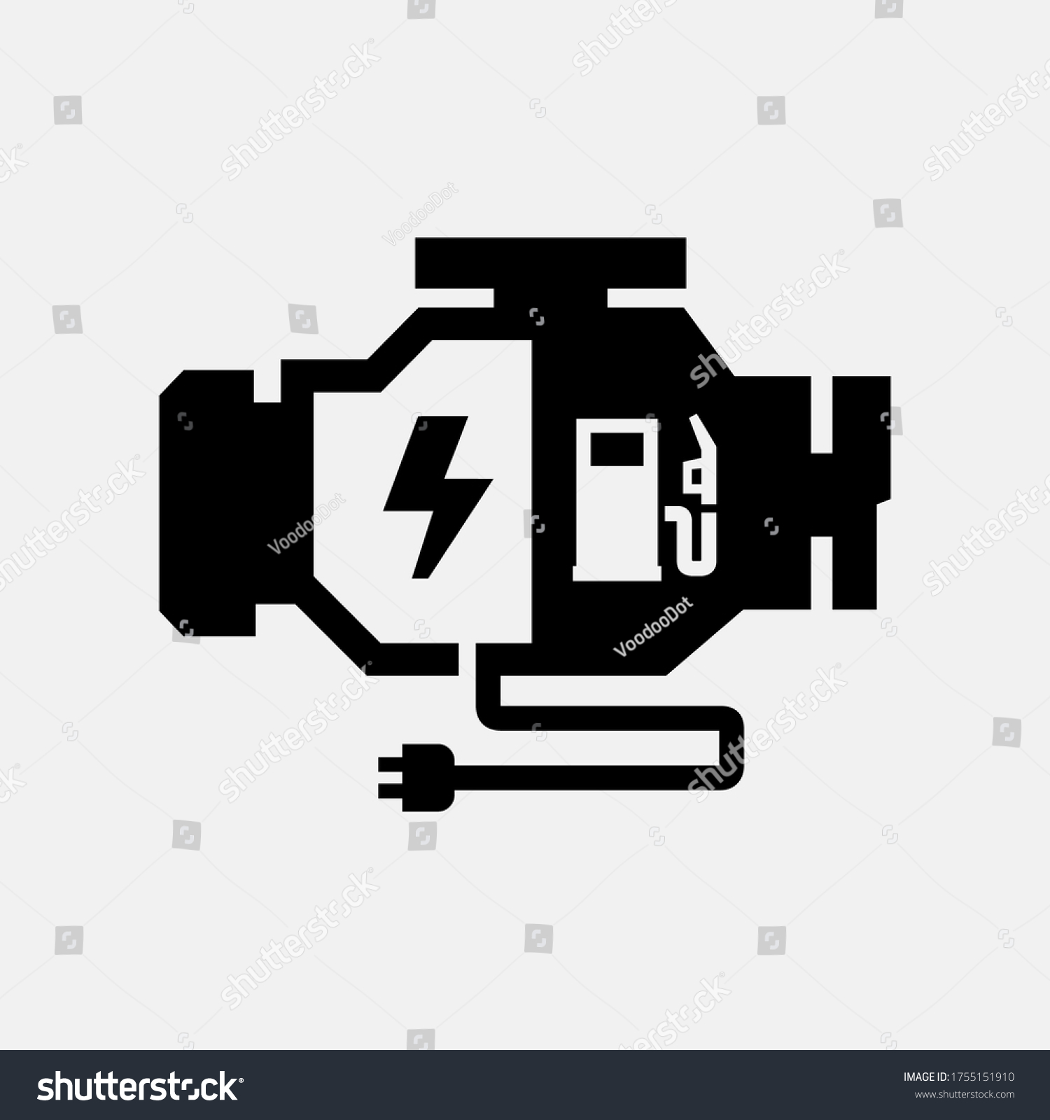 Plugin Hybrid Electric Vehicle Phev Engine Stock Vector Royalty Free 1755151910 Shutterstock 3491