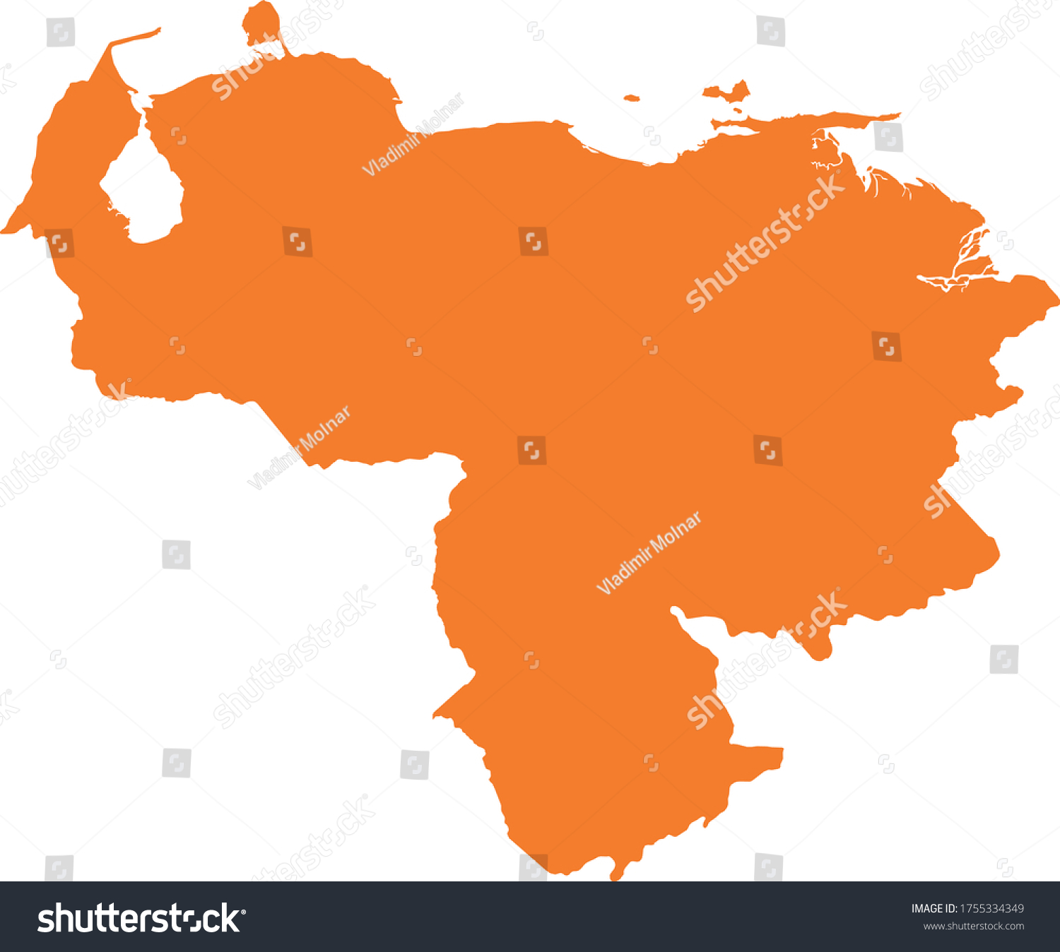 Vector Illustration Venezuela Map Stock Vector Royalty Free
