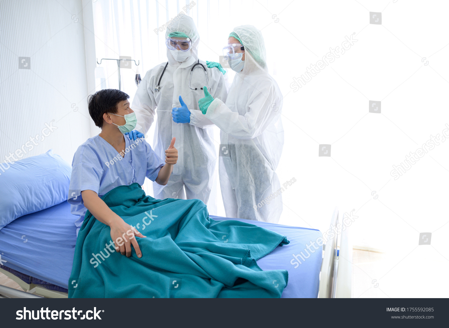 Doctor Nurse Patient Show Good Sign Stock Photo 1755592085 | Shutterstock