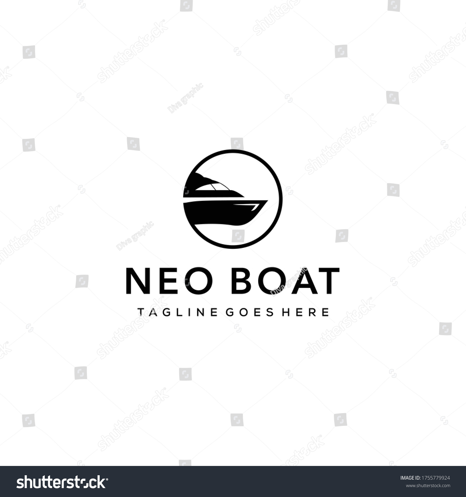 Creative Modern Minimalist Boat Logo Design Stock Vector (Royalty Free ...