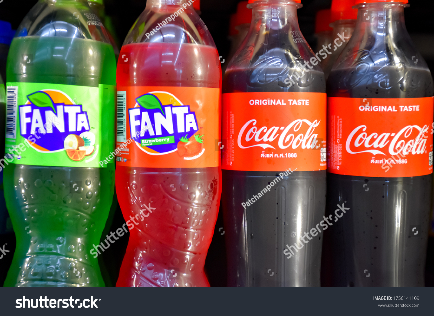 Soft Drink Coke Fanta Sprite Bottle Stock Photo 1756141109 