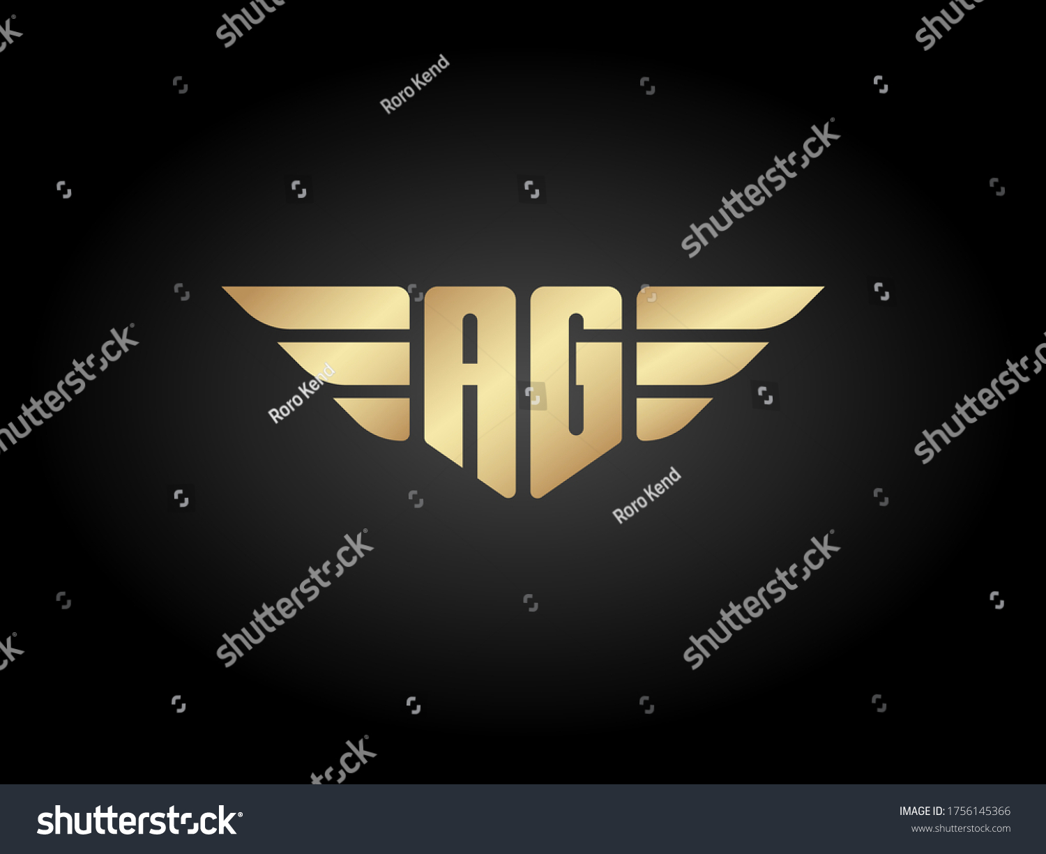 Ag Letter Logo Shield Wings Vector Stock Vector (Royalty Free ...