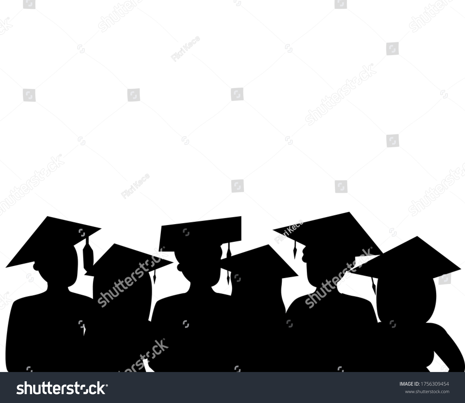 Silhouette Graduation Background Education Design Over Stock Vector ...