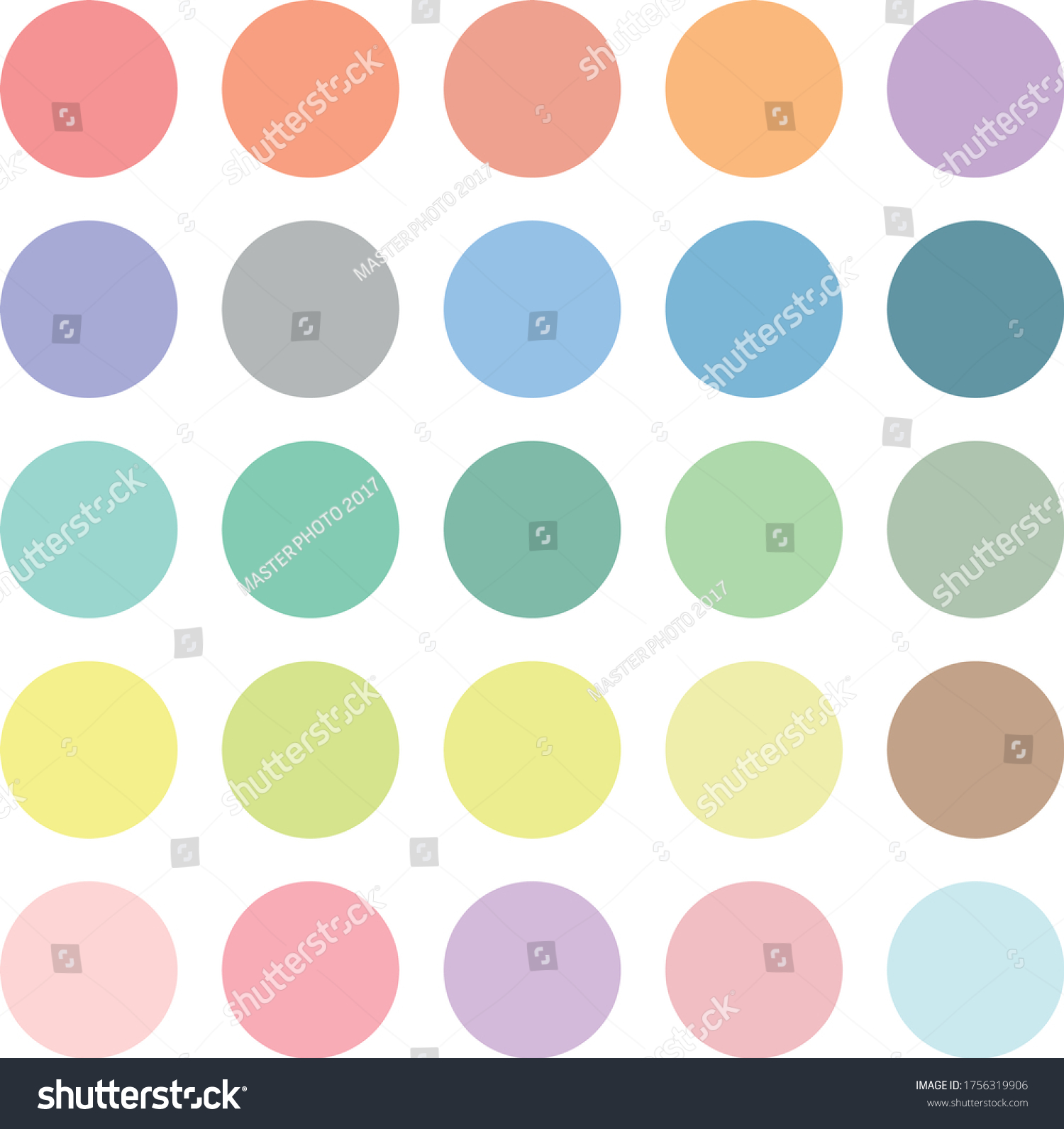 Pastel Color Circle Palettes Catalog Background Stock Vector (Royalty ...