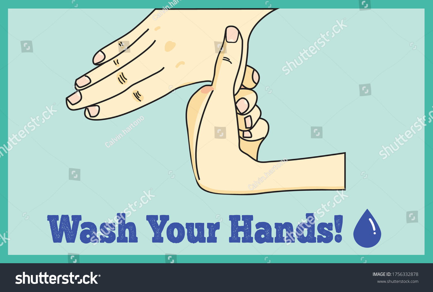 Hand Washing Steps Vector Illustrations Prevent Stock Vector Royalty