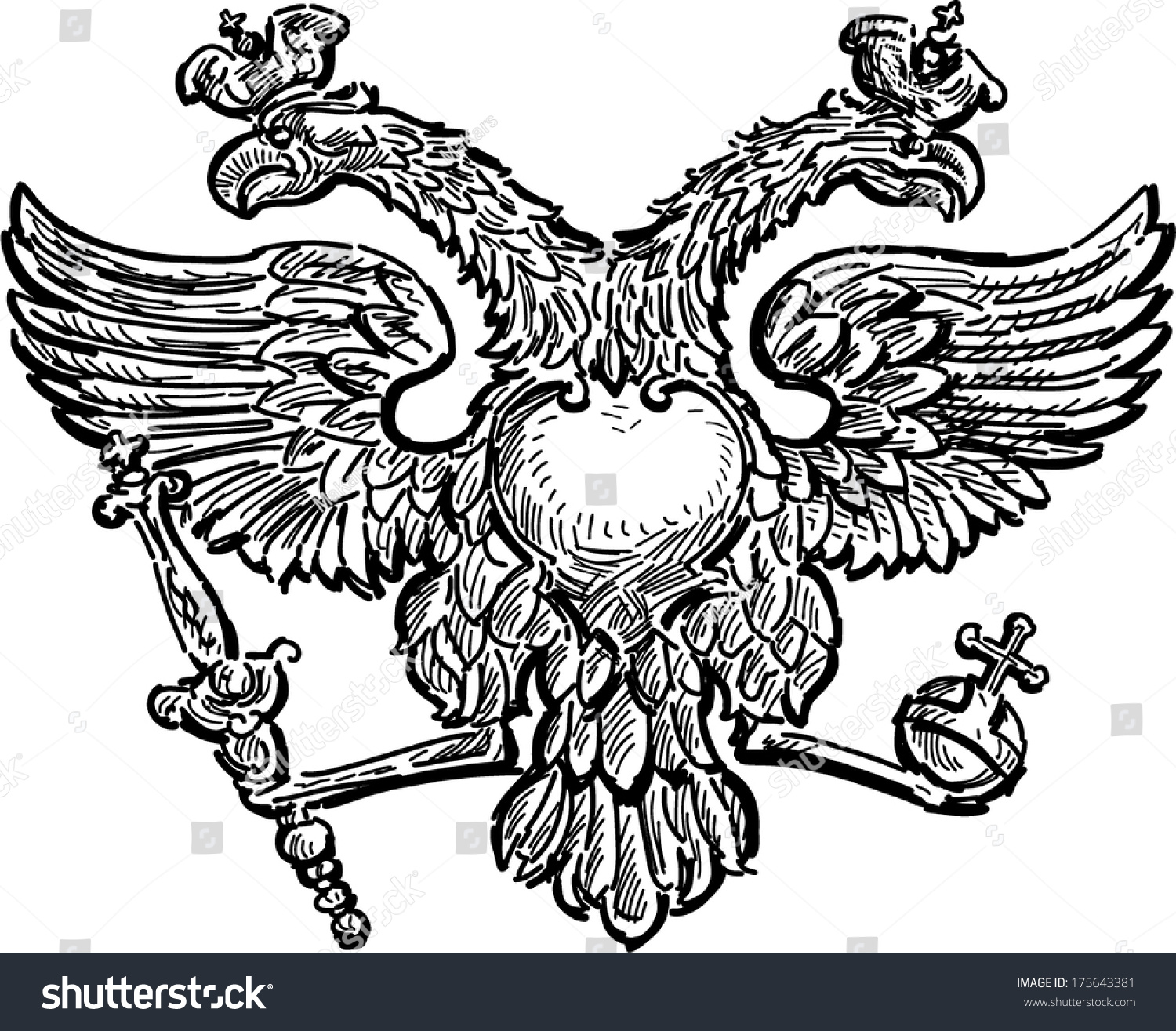 Doubleheaded Eagle Stock Vector (Royalty Free) 175643381 | Shutterstock