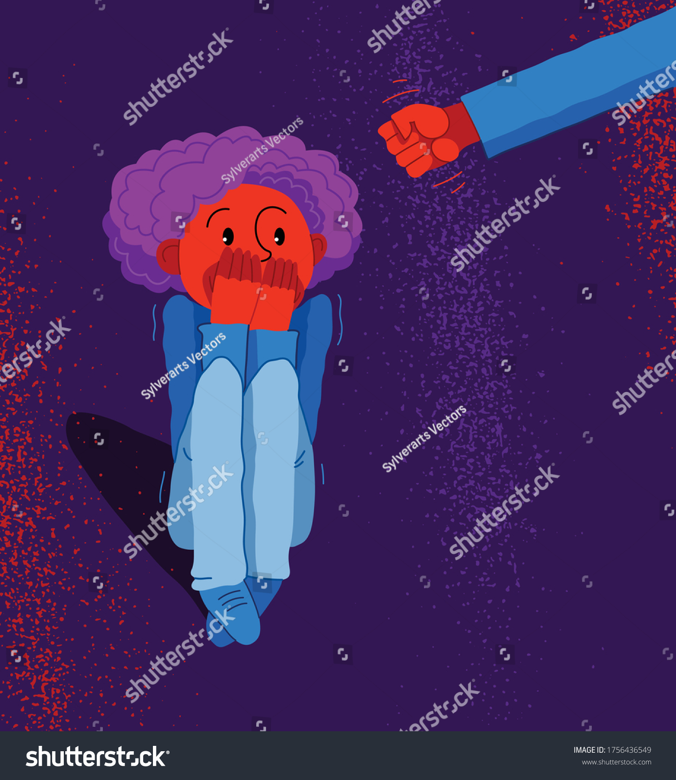 Domestic Violence Concept Vector Clenched Fist Stock Vector (Royalty ...