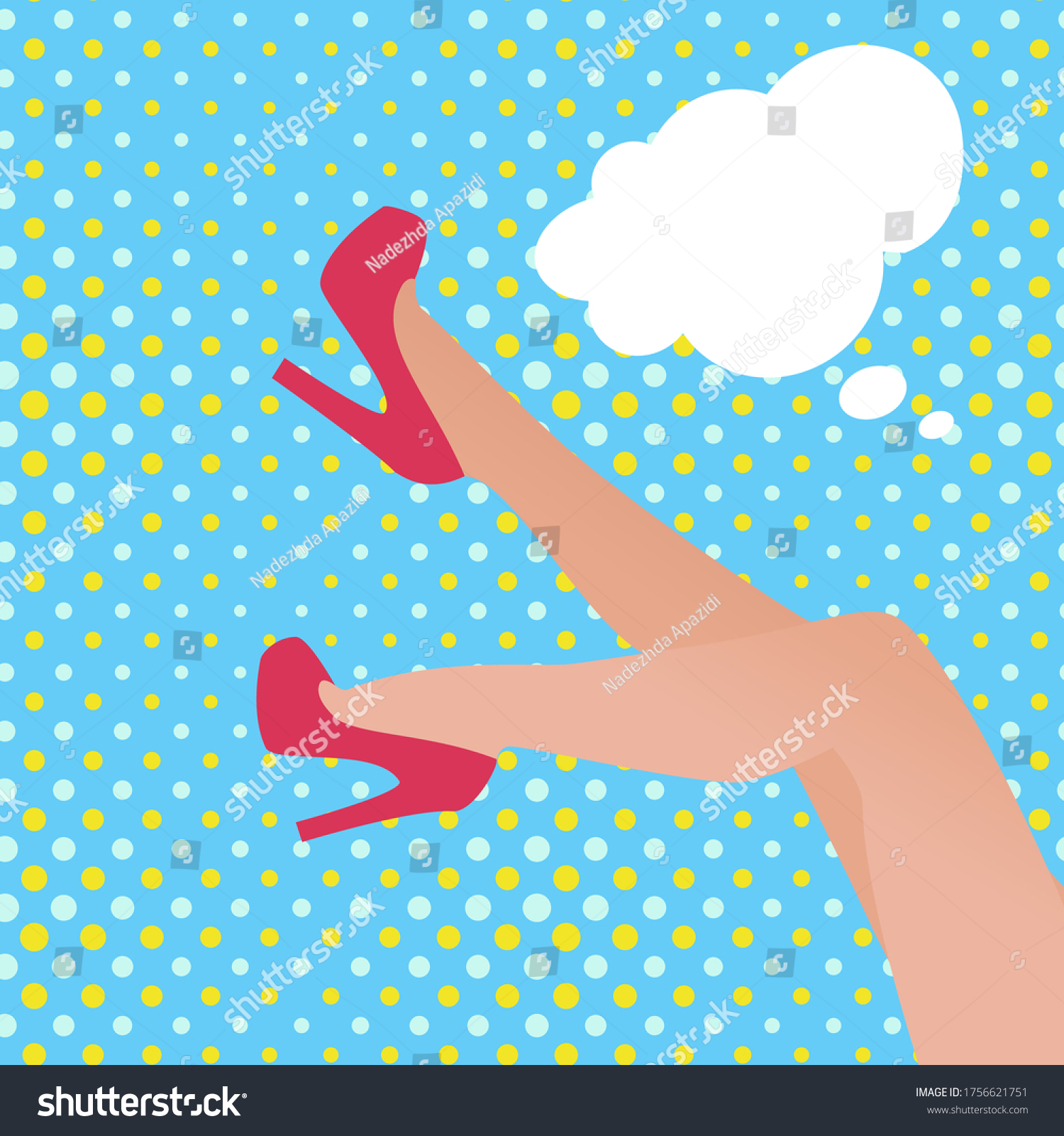 Vektor Stok Sexy Womans Legs Girl Lady Front Tanpa Royalti 1756621751 Shutterstock 2976