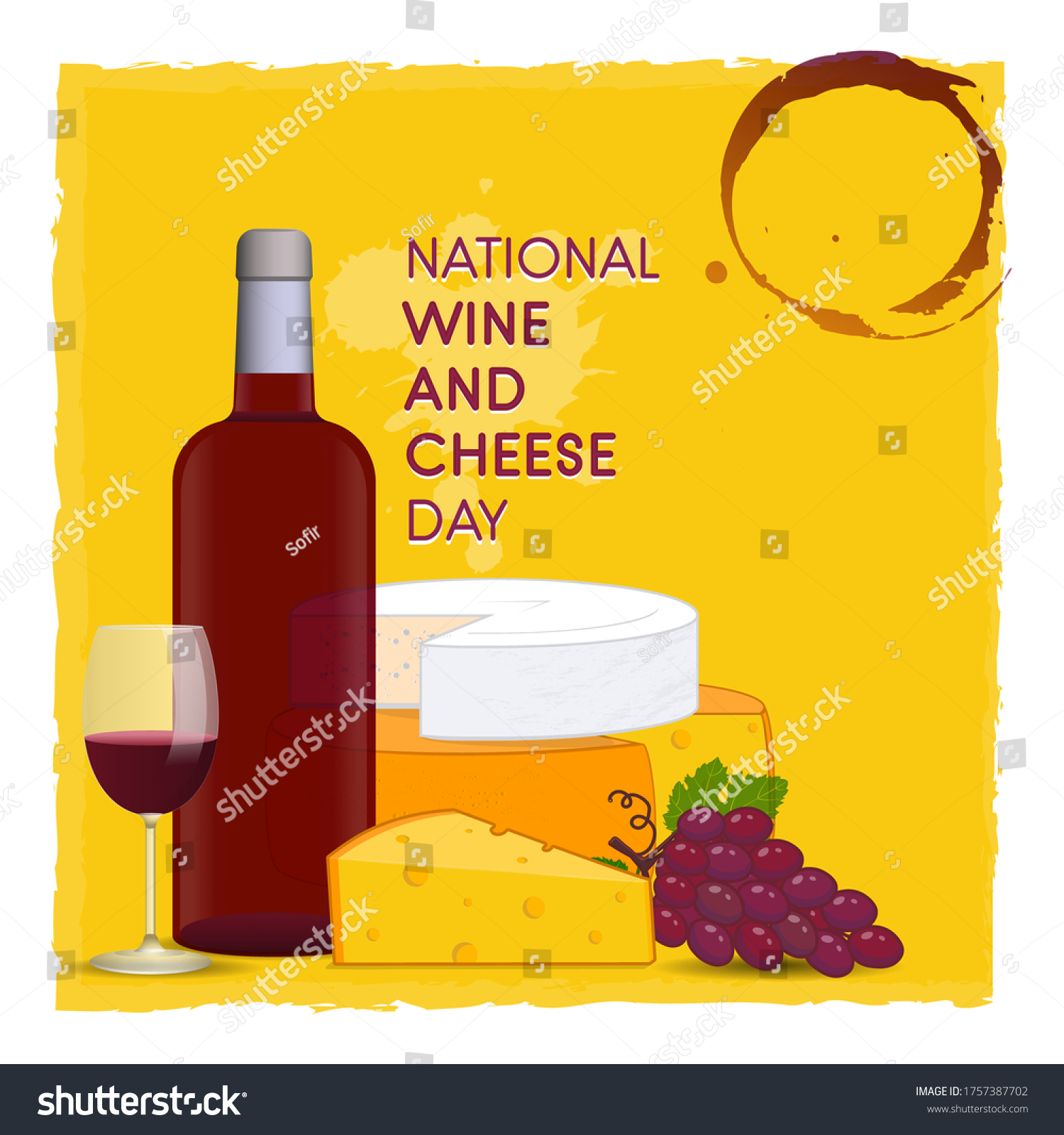 136 National Wine And Cheese Day Images, Stock Photos & Vectors