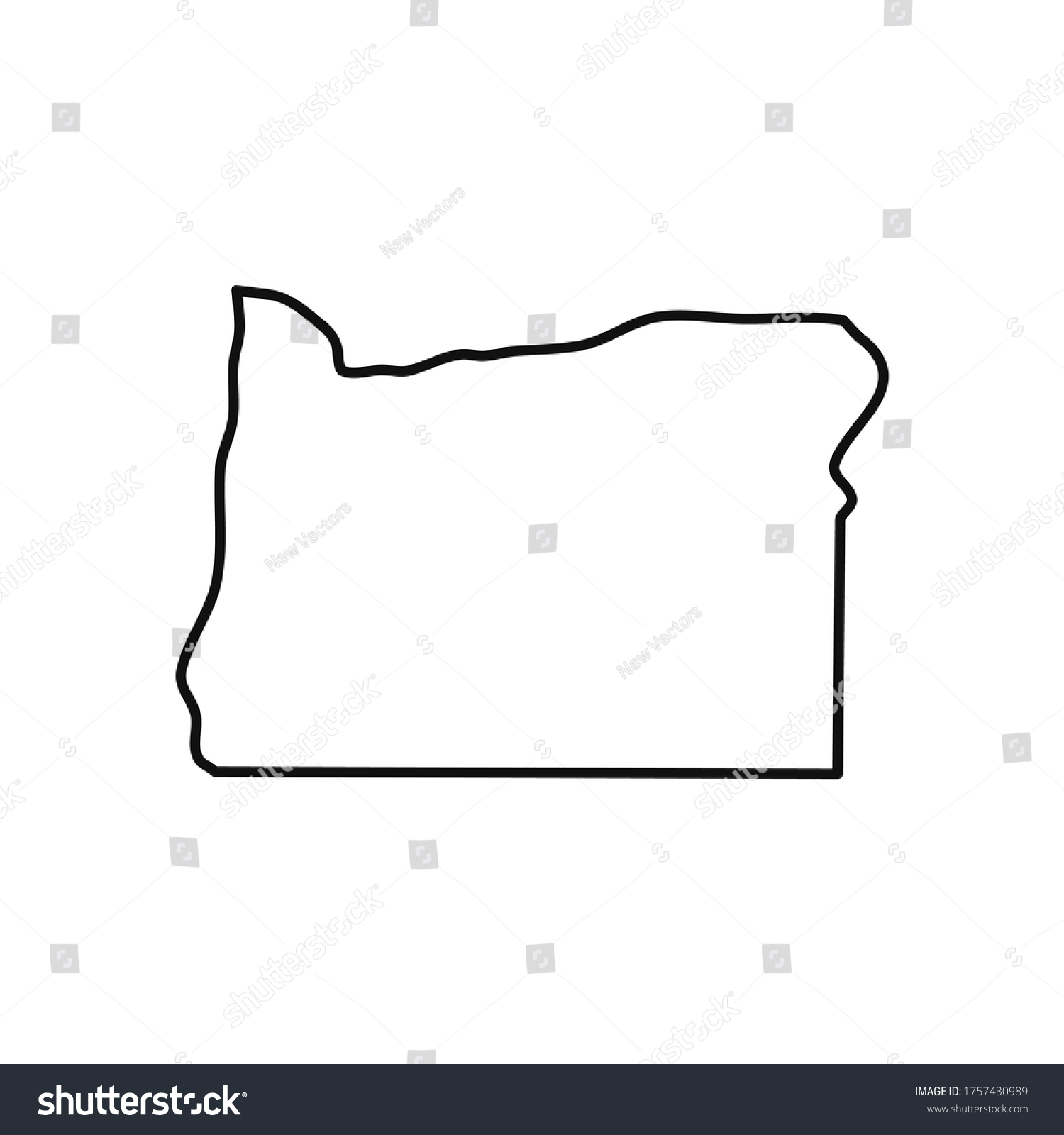 Oregon Map Black Outline State Usa Stock Vector Royalty Free   Stock Vector Oregon Map Black Outline State Usa Vector Illustration 1757430989 