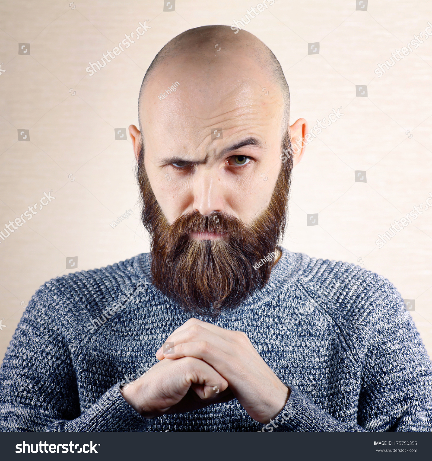 Portrait Brutal Man Beard Stock Photo 175750355 Shutterstock 