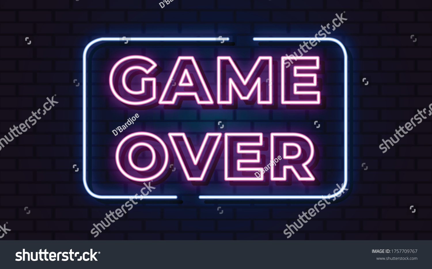 Game Over Neon Sign Design Element Stock Vector (Royalty Free ...