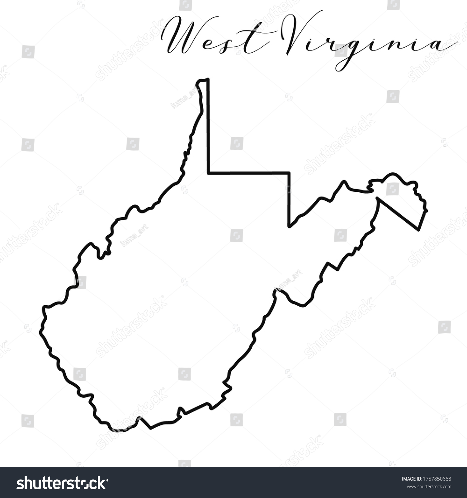 West Virginia Map High Quality Vector Stock Vector (Royalty Free ...