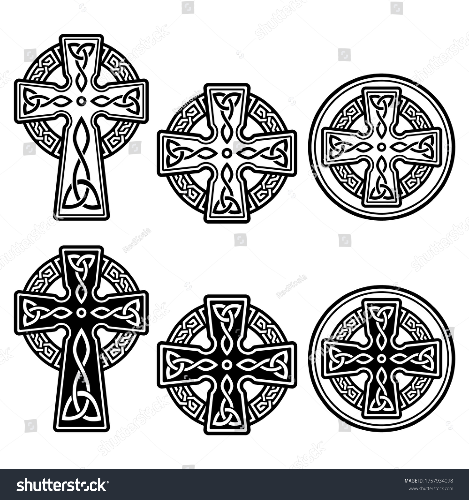 Celtic Irish Cross Vector Design Set Stock Vector (royalty Free 