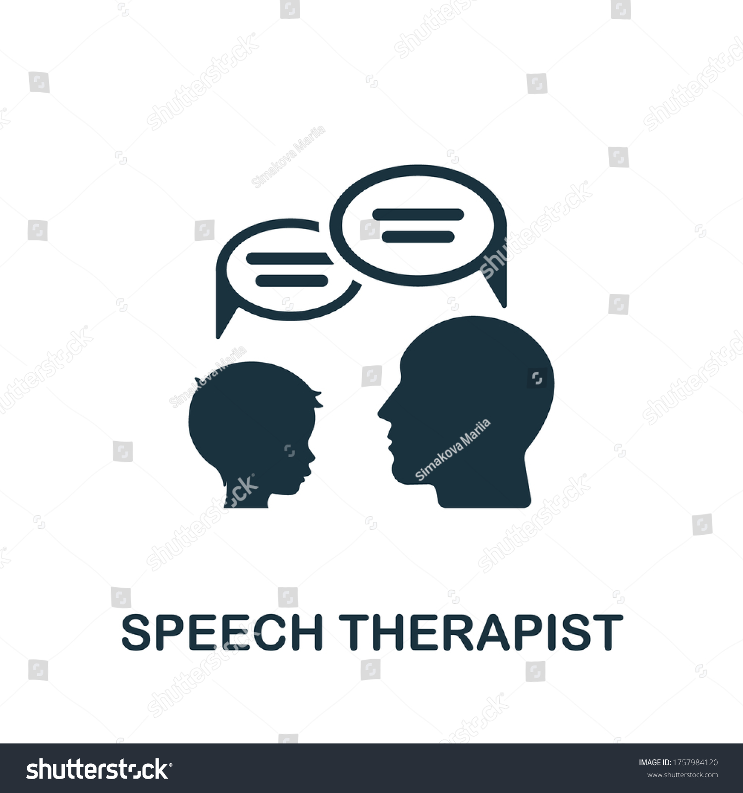 Speech Therapist Icon Simple Element Child: стоковая векторная графика (без...
