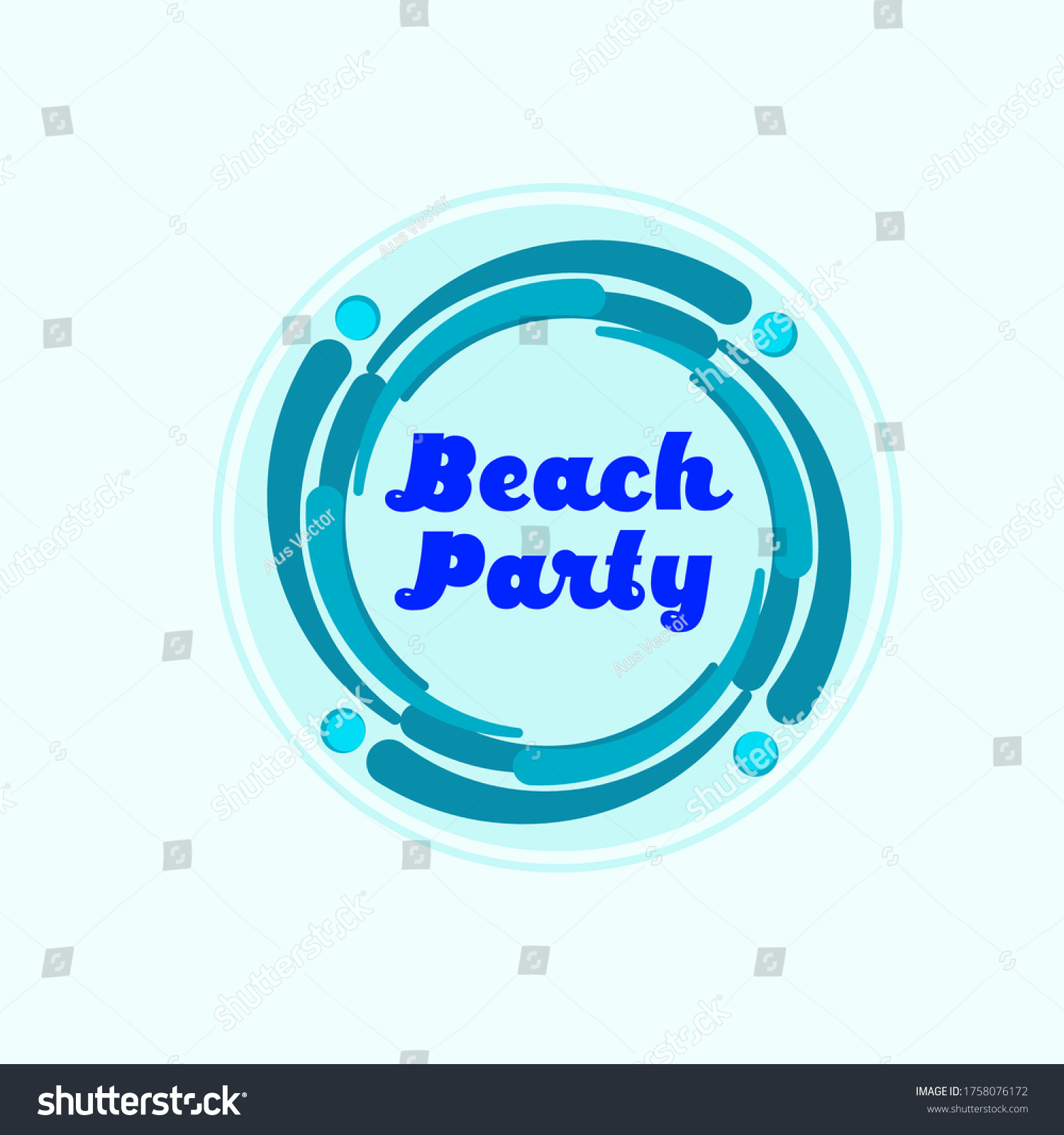 Beach Party Labels Logos Beach Vacation Stock Vector (Royalty Free ...