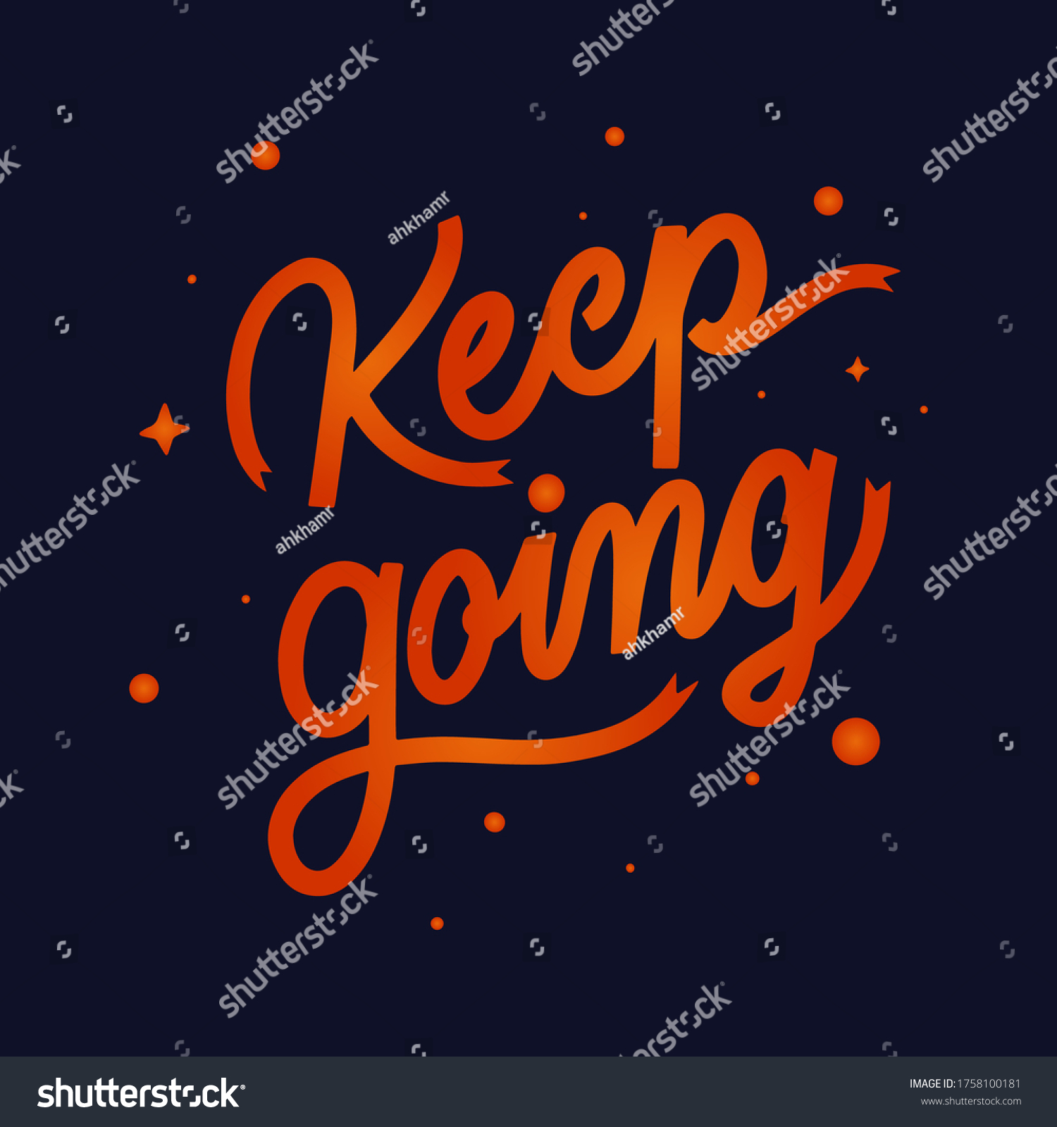 Keep Going Motivational Quote Text Vector Stock Vector (royalty Free 