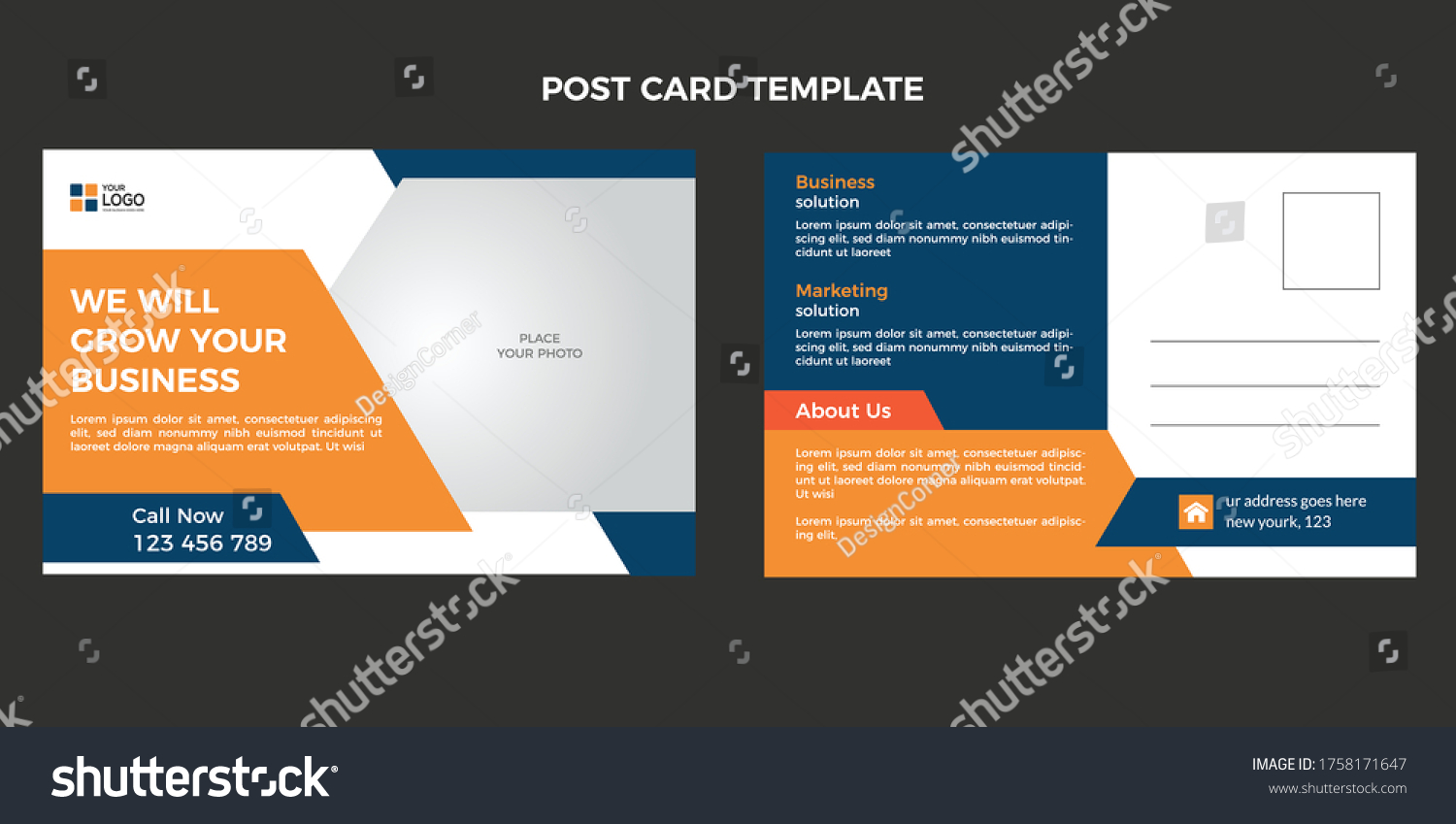 Corporate Postcard Design Template Amazing Modern Stock Vector (Royalty ...