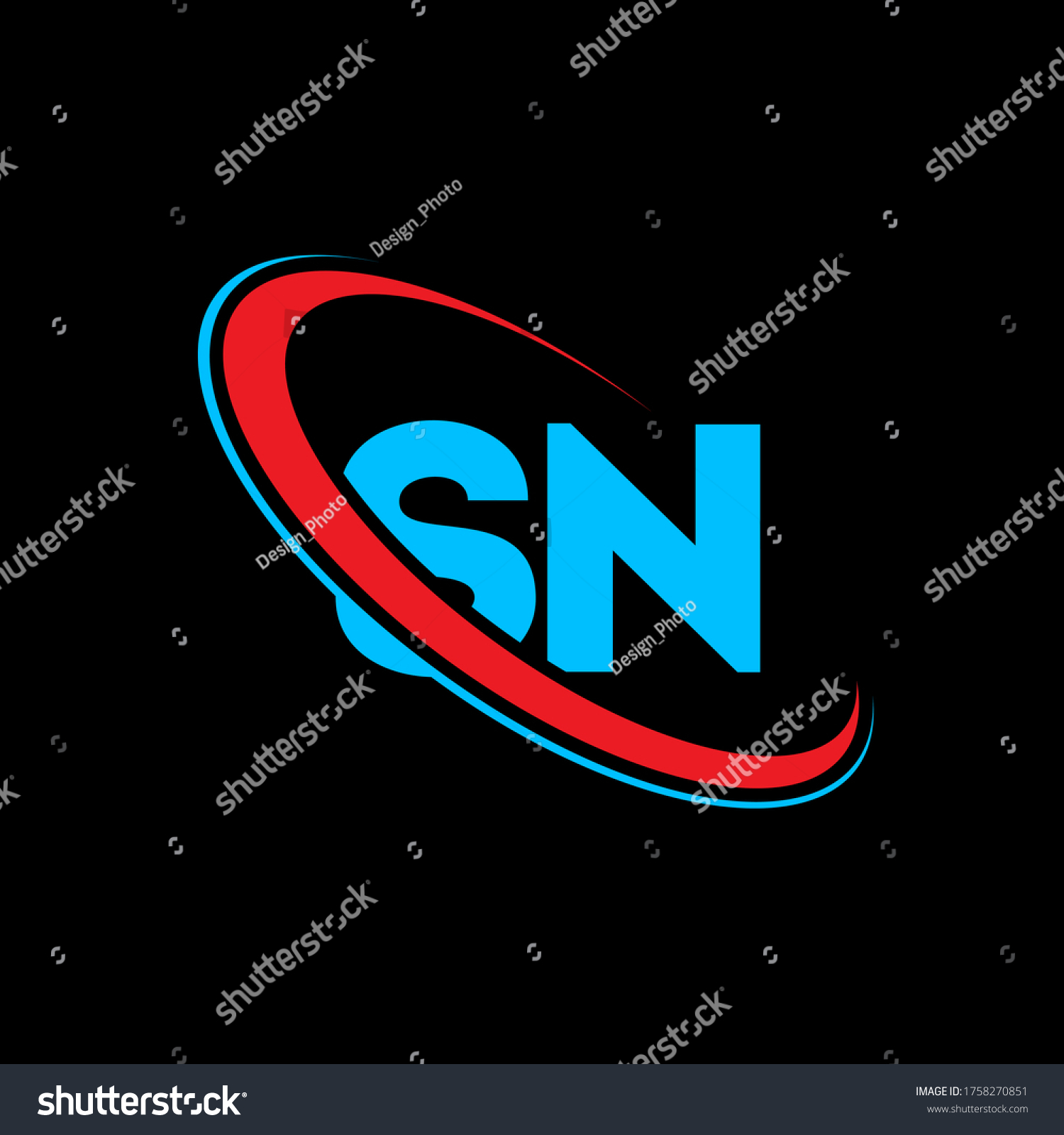 Sn S N Letter Logo Design Stock Vector (Royalty Free) 1758270851 ...