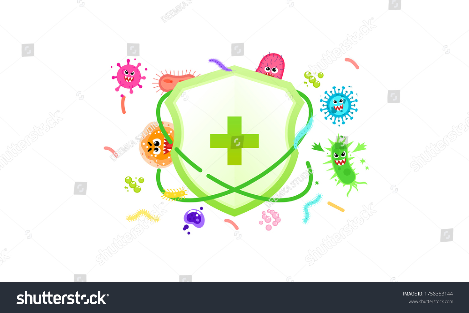 Immune System Concept Hygienic Medical Blue Stock Vector (Royalty Free ...