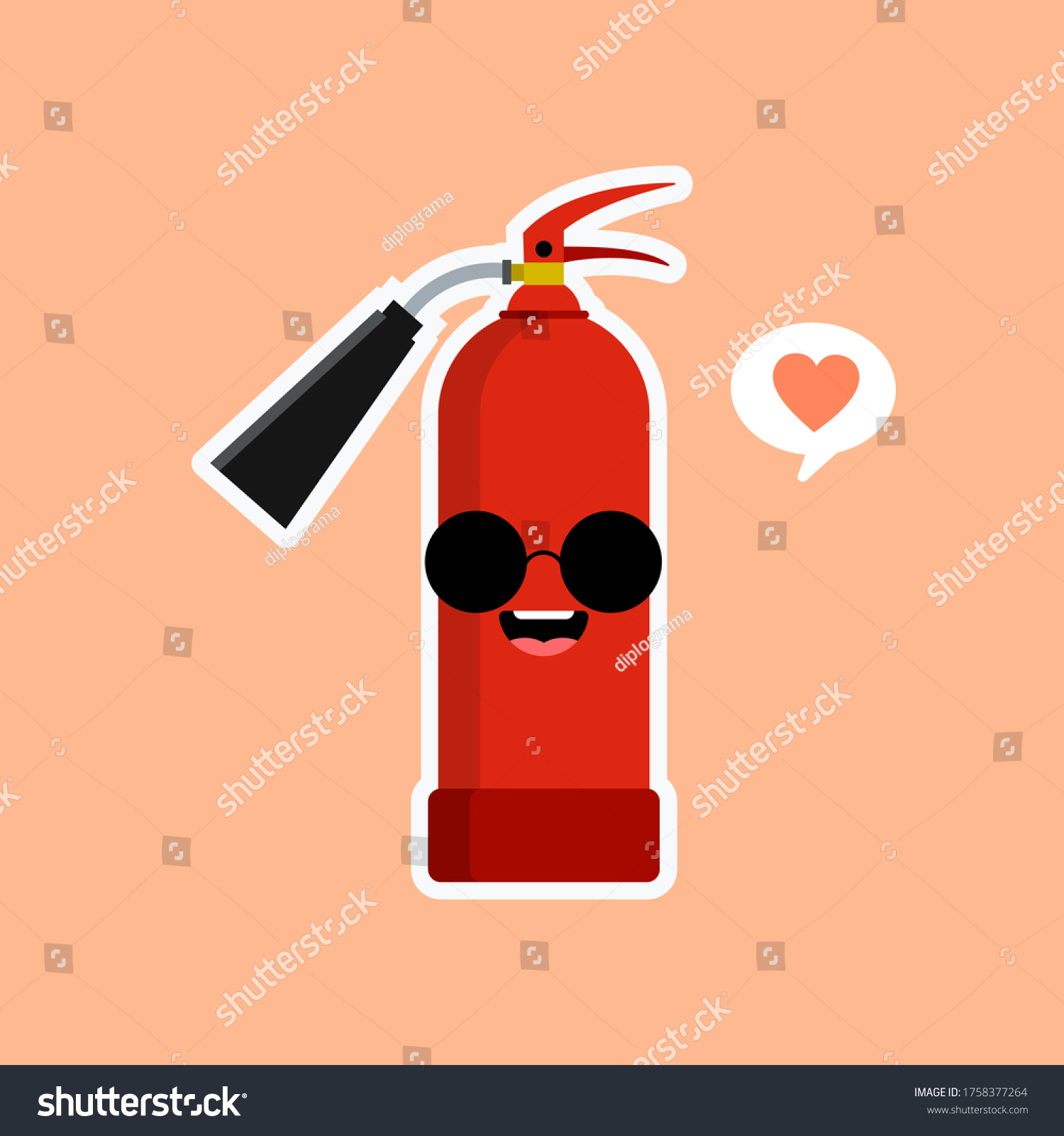 Vektor Stok Emoji Fire Flame Red Fire Extinguisher Tanpa Royalti 1758377264 Shutterstock 7196