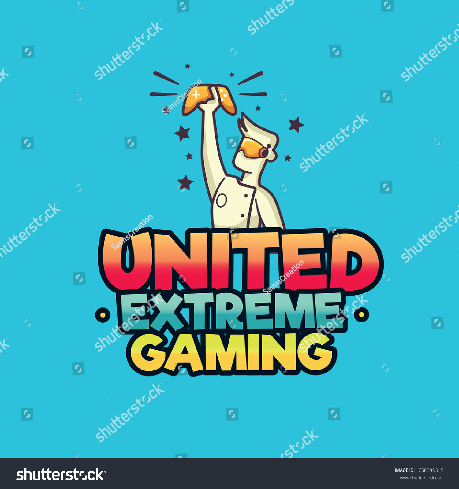 Gaming Logo Extreme Gamers Stock Vector (Royalty Free) 1758389345