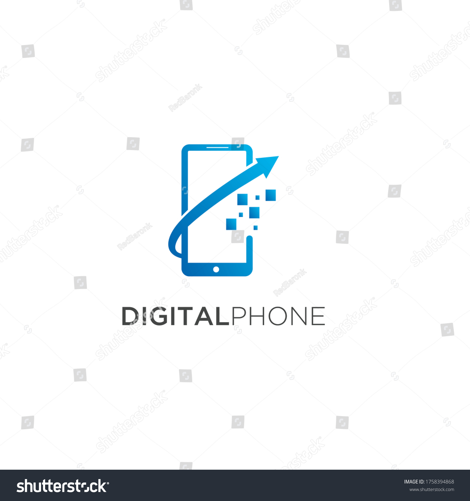 Digital Phone Logo Design Illustration Handphone Stock Vector (Royalty ...