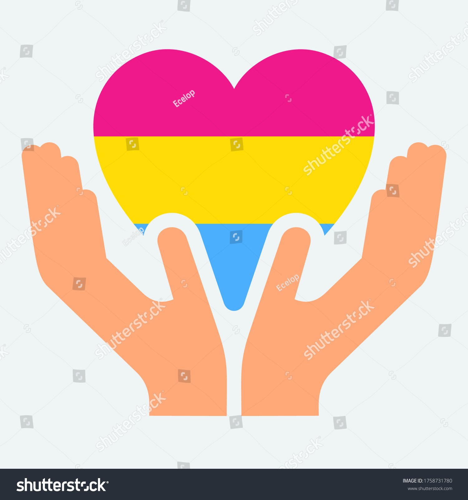 Pansexuality Pride Flag Heart Shape Icon Stock Vector Royalty Free 8739