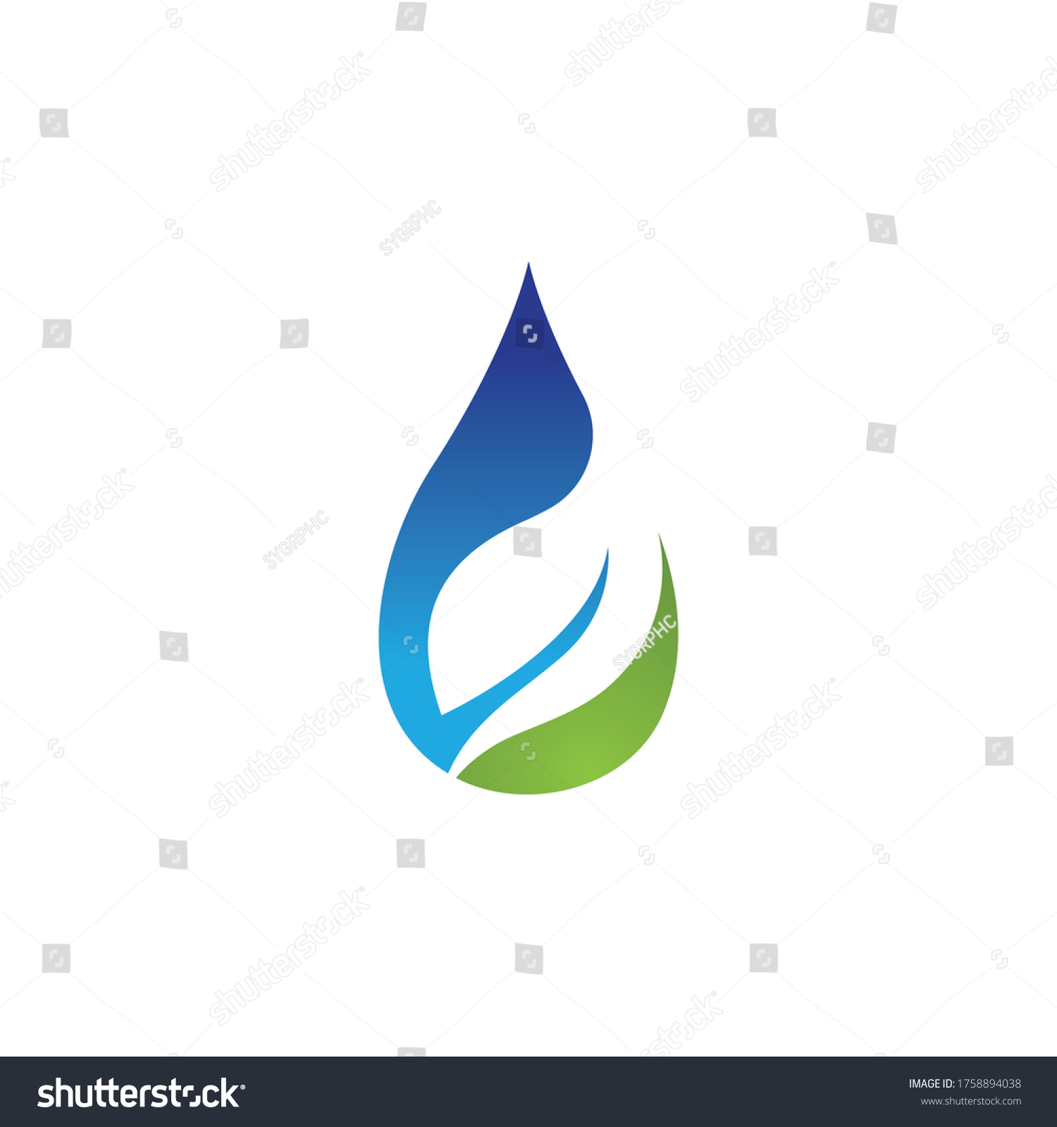 Water Drop Leaf Logo Stock Vector (Royalty Free) 1758894038 | Shutterstock