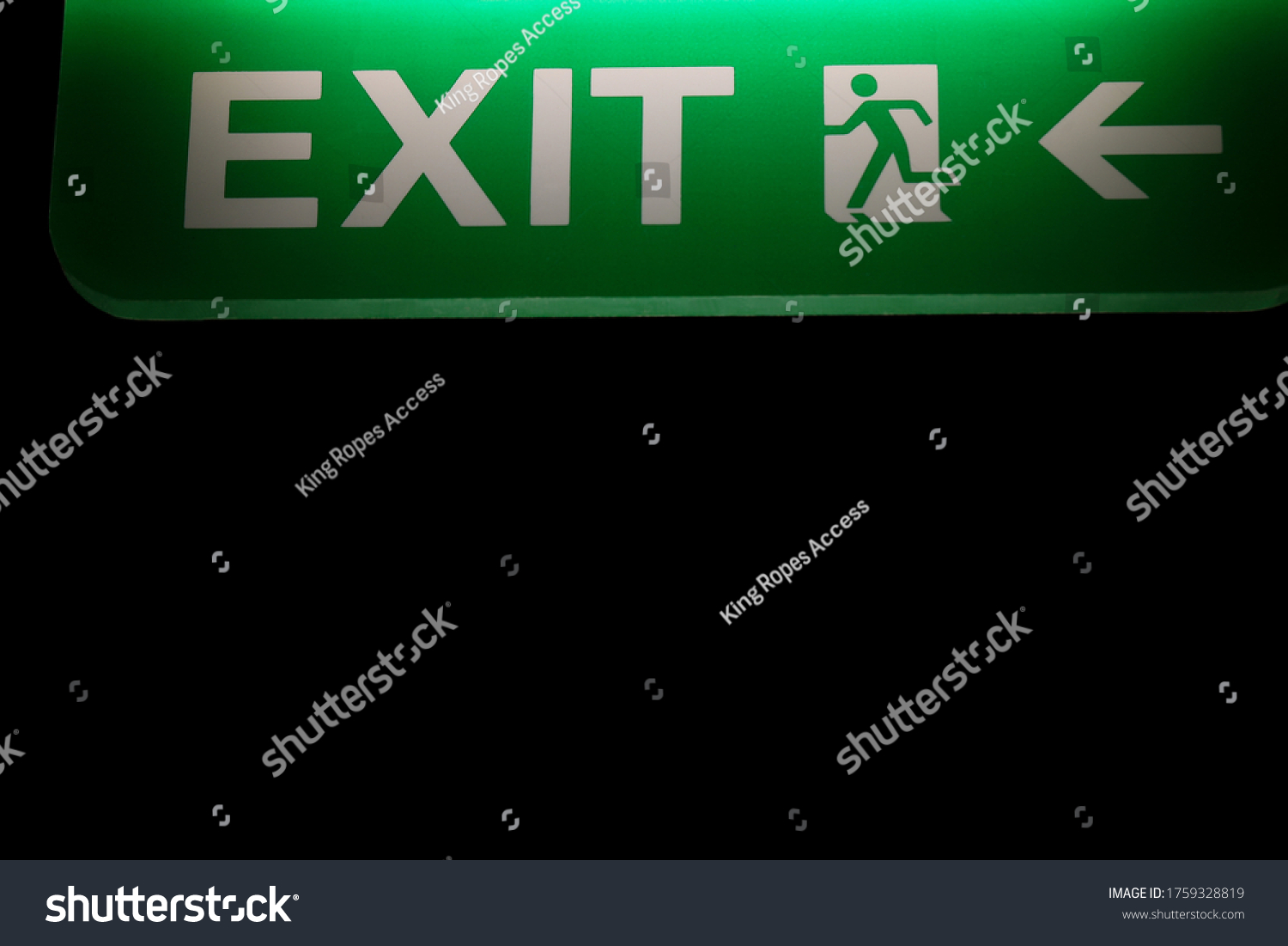 Safety Workplaces Emergency Evacuation Exit Sign Stock Photo 1759328819 ...