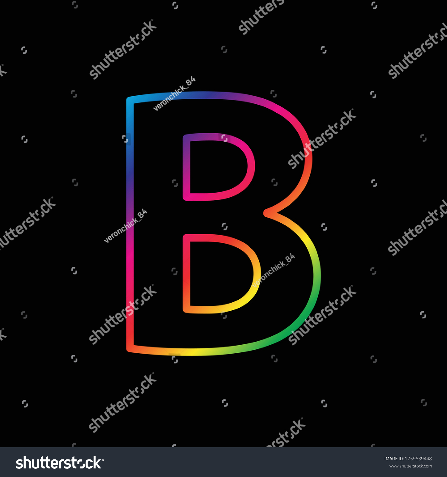 Vector Alphabet Rainbow Letter B Logo Stock Vector (Royalty Free ...