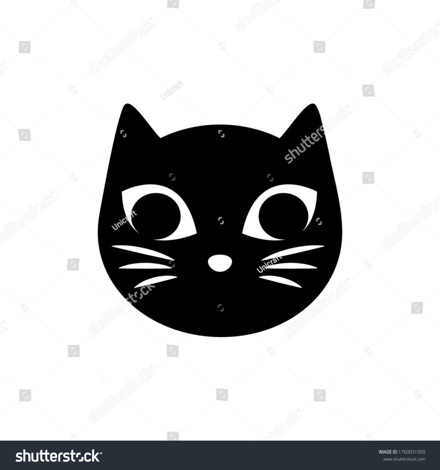 Black Head Cat On White Background Stock Vector (Royalty Free ...