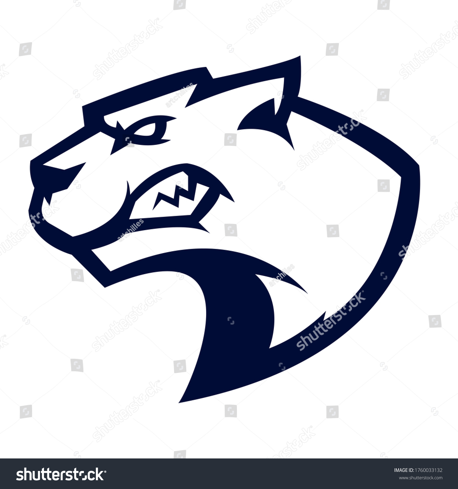 Tiger Mascot Logo Silhouette Version Tiger Stock Vector (Royalty Free ...