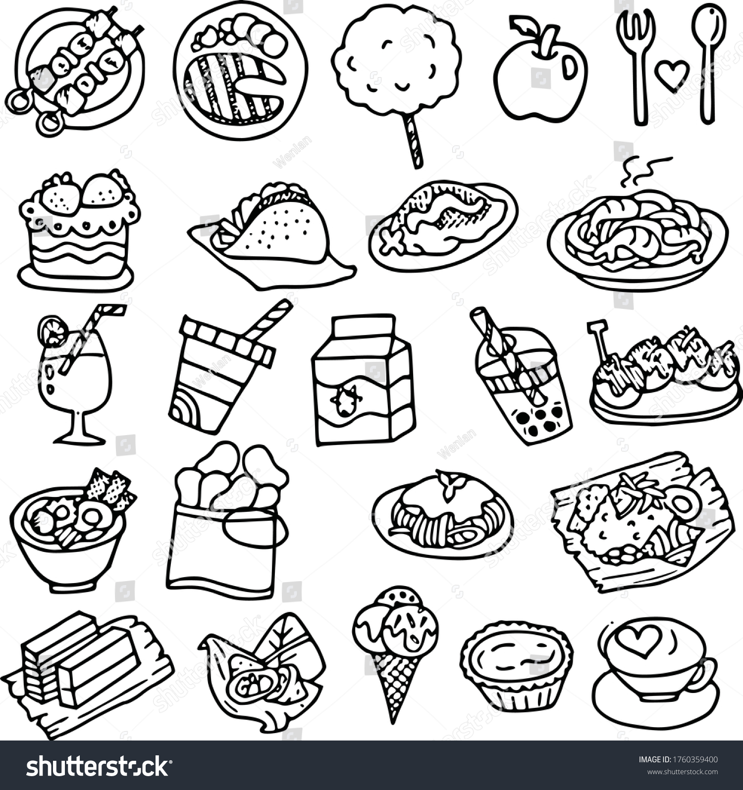 Food Vector Drawing Cartoon Picture Emoji Stock Vector (Royalty Free ...