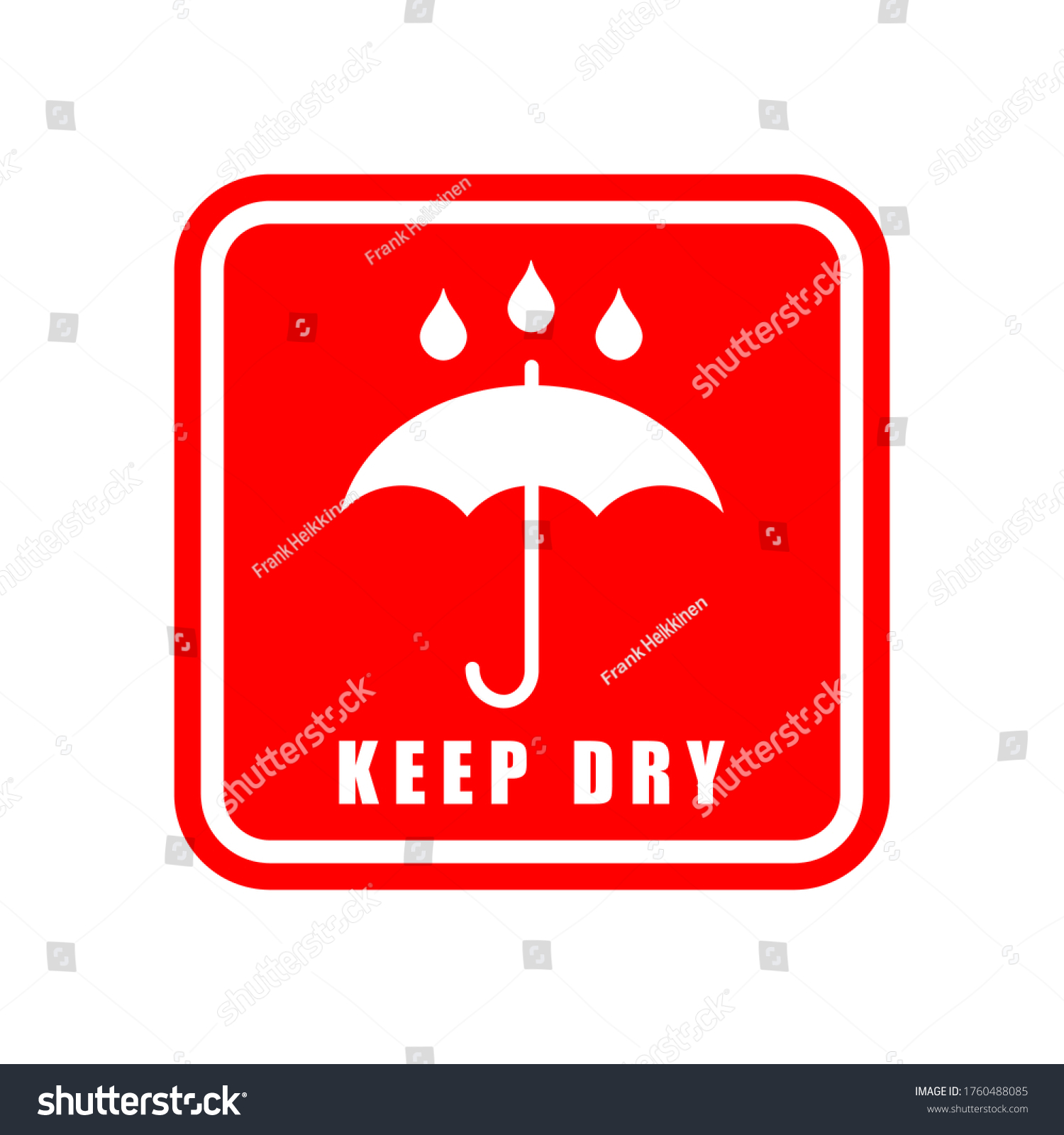 Keep Dry Packaging Sticker Icon Symbol Stock Vector (Royalty Free ...